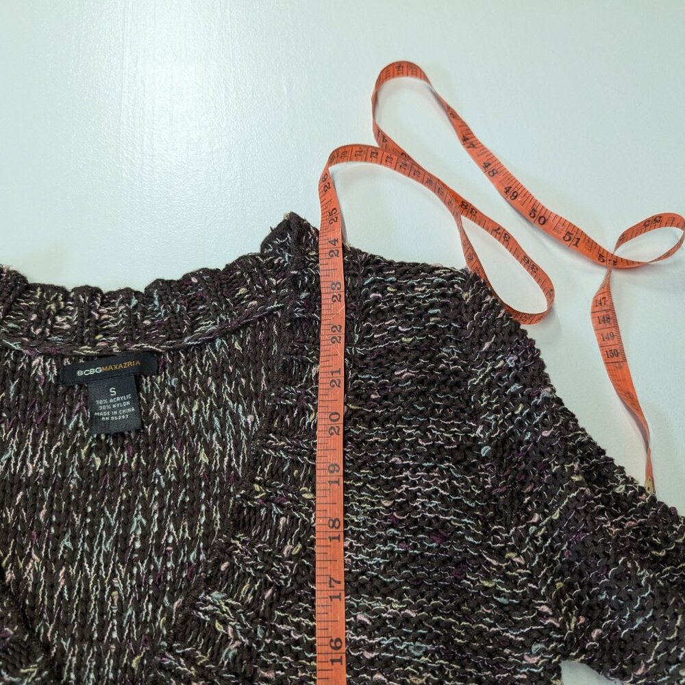 BCBG MAXAZRIA Heathered Brown Cardigan Size Small - Picture 7 of 12